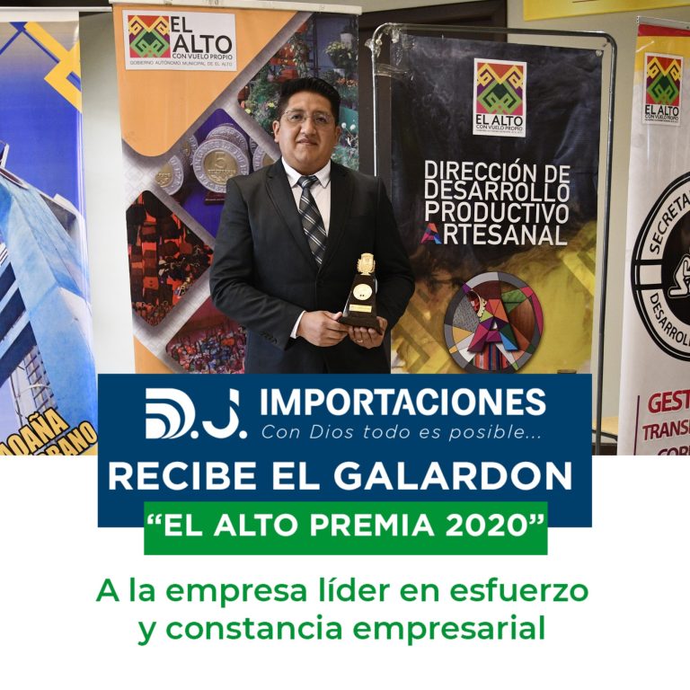 DJ Importaciones Galardon El Alto Premia 2020